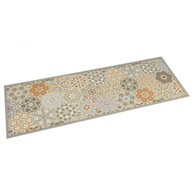 Vidaxl Kitchen Rug Washable Hexagon Pastel 45X150 Cm Velvet from B&Q