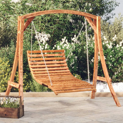 Walplus Swing Bed Solid Wood Spruce With Teak Finish from B&Q