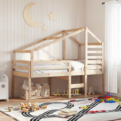 Walplus Kids Bed Roof 188X97X113 Cm Solid Pine Wood Frame For Bedroom