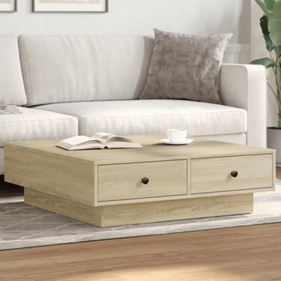 Walplus Coffee Table Sonoma Oak 90X90X28 Cm Engineered Wood
