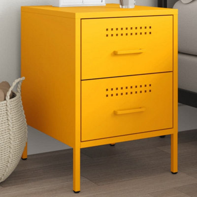 Vidaxl Bedside Cabinet Mustard Yellow 36X39X50.5 Cm Steel from B&Q