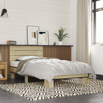 B&Q -  Bed Frame Without Mattress Sonoma Oak 90X190 Cm Single
