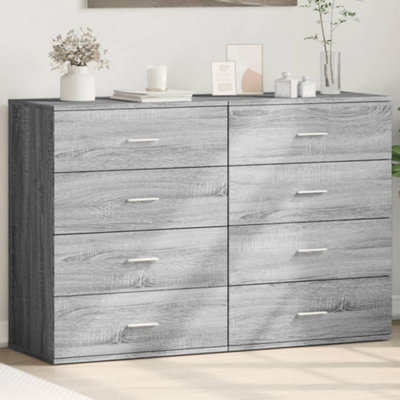 B&Q -  Sideboards 2 Pcs Grey Sonoma 60X39X80 Cm Engineered Wood