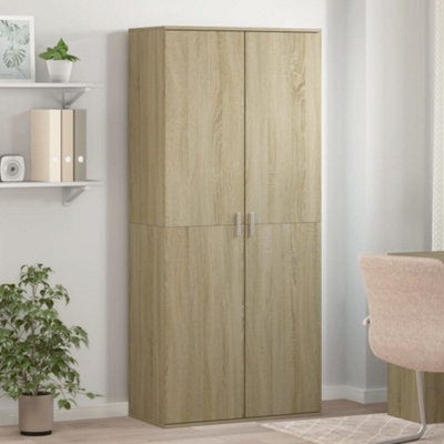 VIDAXL Shoe Cabinet in Sonoma Oak Engineered Wood, 80x39x178 cm Brown Storage Organiser - Image 3