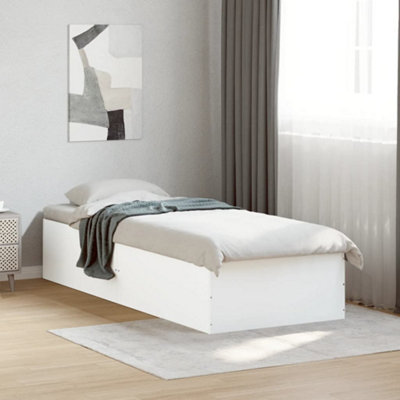 B&Q -  Bed Frame Without Mattress White 75X190 Cm Small Single Engineered Wood