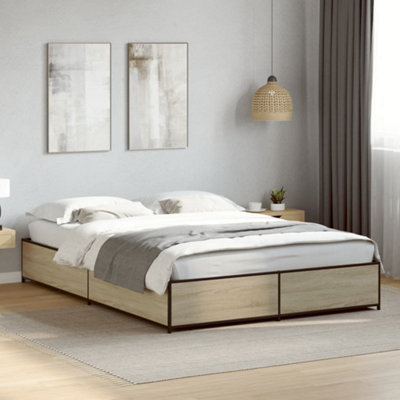Vidaxl Bed Frame Without Mattress Sonoma Oak 120X190 Cm Small Double from B&Q