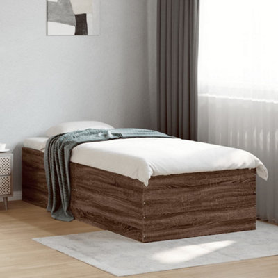 Vidaxl Bed Frame Without Mattress Brown Oak 75X190 Cm Small Single from B&Q
