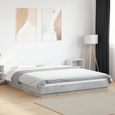 Vidaxl Bed Frame Without Mattress Concrete Grey 150X200 Cm King Size from B&Q