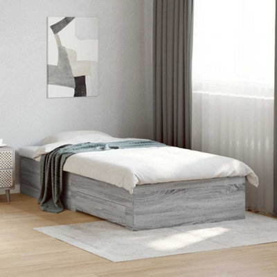 Vidaxl Bed Frame With Drawers Without Mattress Grey Sonoma 90X190 Cm Single from B&Q