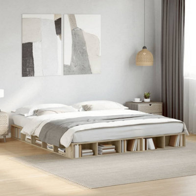 Vidaxl Bed Frame Without Mattress Sonoma Oak 200X200 Cm from B&Q