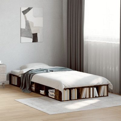 Vidaxl Bed Frame Without Mattress Smoked Oak 90X190 Cm Single from B&Q