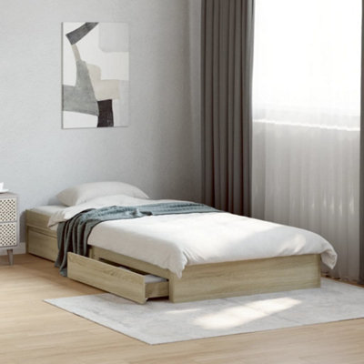 Vidaxl Bed Frame With Drawers Without Mattress Sonoma Oak 90X190 Cm Single from B&Q