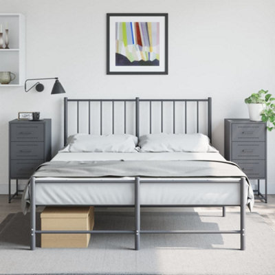 B&Q -  Bedside Cabinets 2 Pcs Anthracite 36X39X78 Cm Steel