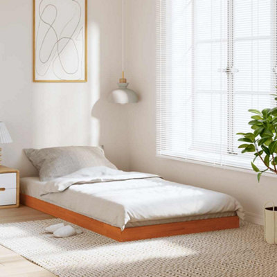 Vidaxl Bed Frame Without Mattress Wax Brown 75X190 Cm Small Single Solid Wood Pine from B&Q