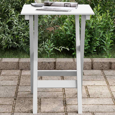 B&Q -  Side Table Foldable White Solid Wood Poplar