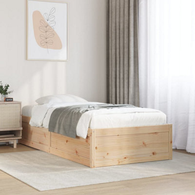 Vidaxl Bed Frame Without Mattress 90X190 Cm Single Solid Wood Pine from B&Q