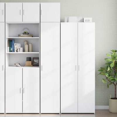 B&Q -  Slim Storage Cabinet White 40X42.5X225 Cm Engineered Wood