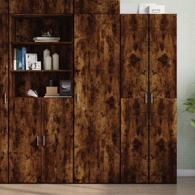 VIDAXL Highboard Engineered Wood - Oak - 50x42.5x185 cm - Brown - Image 3