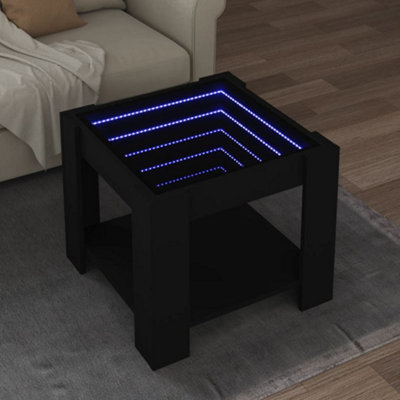B&Q -  Coffee Table With Led Black 53X53X45 Cm Engineered Wood