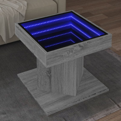 B&Q -  Coffee Table With Led Grey Sonoma 50X50X45 Cm Engineered Wood