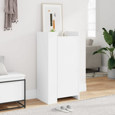 VIDAXL Shoe Cabinet in White, 52x37.5x100 cm Engineered Wood Storage Organiser for Hallway Entryway - Image 3