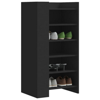 B&Q -  Shoe Cabinet Black 52X37.5X100 Cm Engineered Wood - Image 4