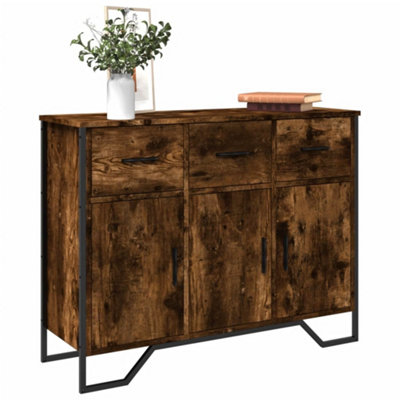 VIDAXL Smoked Oak Sideboard 3 Door 3 Drawer - Image 4