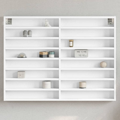 B&Q -  Vitrine Cabinet White 100X8.5X75 Cm Engineered Wood
