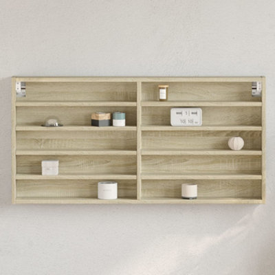 B&Q -  Vitrine Cabinet Sonoma Oak 100X8.5X50 Cm Engineered Wood