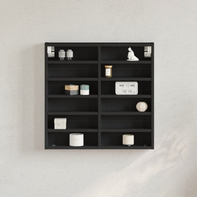 B&Q -  Vitrine Cabinet Black 60X8.5X58 Cm Engineered Wood