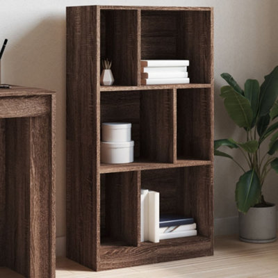 B&Q -  Bookcase Brown Oak 57X28.5X107.5 Cm Engineered Wood