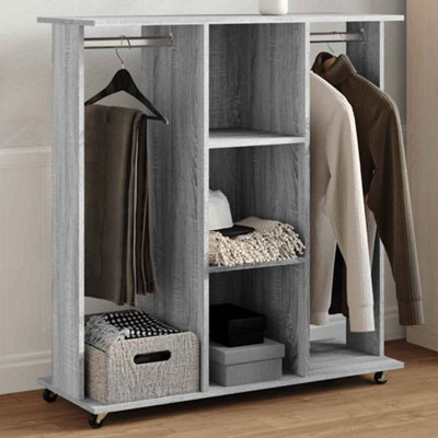 B&Q -  Wardrobe With Wheels Grey Sonoma 102X38X110 Cm Engineered Wood