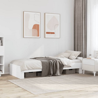 B&Q -  Bed Frame Without Mattress White 75X190 Cm Small Single Engineered Wood