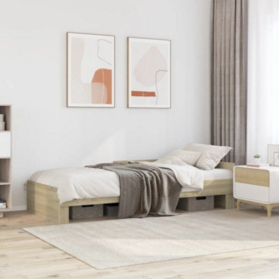 Vidaxl Bed Frame Without Mattress Sonoma Oak 75X190 Cm Small Single Engineered Wood from B&Q