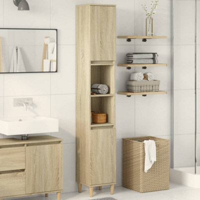 B&Q -  Bathroom Cabinet Sonoma Oak 30X30X190 Cm Engineered Wood
