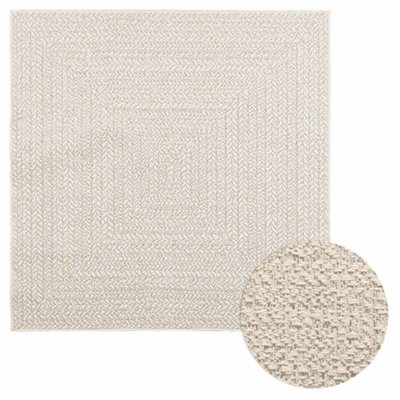 B&Q -  Rug Zizur Cream 120X120 Cm Jute Look Indoor And Outdoor