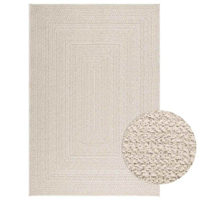 B&Q -  Rug Zizur Cream 140X200 Cm Jute Look Indoor And Outdoor