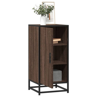 B&Q -  Sideboard Brown Oak 35.5X35X76 Cm Engineered Wood And Metal