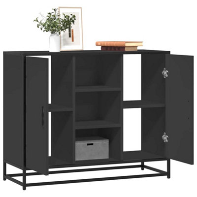 B&Q -  Sideboard Black 92X35X76 Cm Engineered Wood