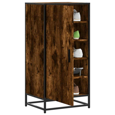 B&Q -  Shoe Rack Smoked Oak 48X38X97.5 Cm Engineered Wood