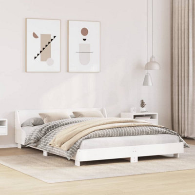 Vidaxl Bed Frame Without Mattress White 120X190 Cm Small Double Solid Wood Pine from B&Q