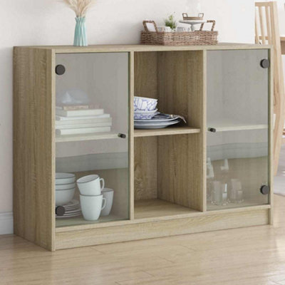 B&Q -  Sideboard Sonoma Oak 102X37X75.5 Cm Engineered Wood