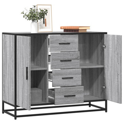 Vidaxl Sideboard Cupboard Side Cabinet Highboard Grey Sonoma Engineered Wood - Image 3