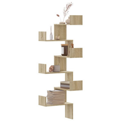 Vidaxl Wall Corner Shelf Sonoma Oak 45X45X147 Cm Engineered Wood from B&Q