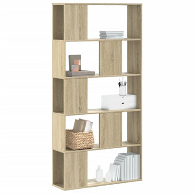 B&Q -  Bookcase 5-Tier Sonoma Oak 80.5X23.5X162.5 Cm Engineered Wood