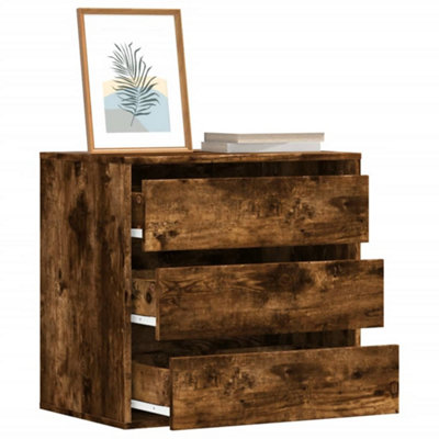 B&Q -  Corner Chest Of Drawers Smoked Oak 60X41X58 Cm Engineered Wood