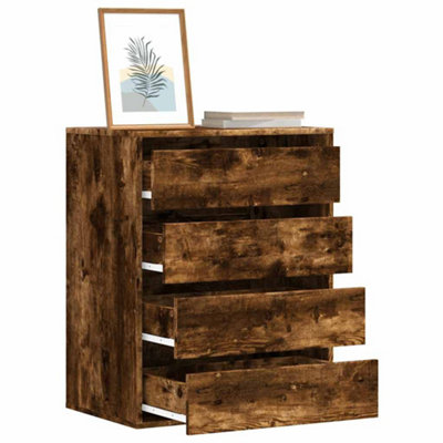 Vidaxl Corner Chest Of Drawers Smoked Oak 60X41x76 Cm Engineered Wood