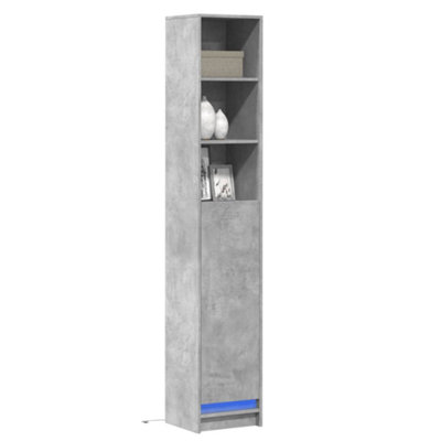 Vidaxl Sideboard With Led Concrete 36X32.5x200 Cm Engineered Wood Grey