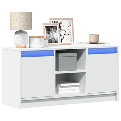 Vidaxl Tv Cabinet With Led 100X34x50 Cm Engineered Wood White