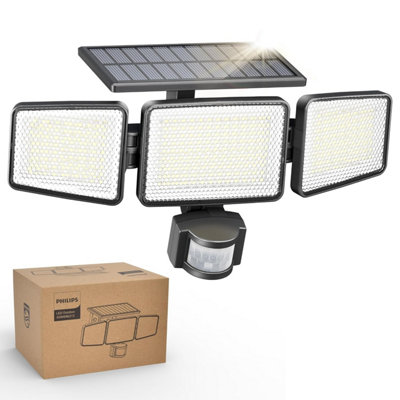 Philips Solar Security Light Outdoor 302 Leds 1200 LmSolar-Powered Waterproof Wall-Mounted Flood W / Pir Motion Sensor3 from B&Q